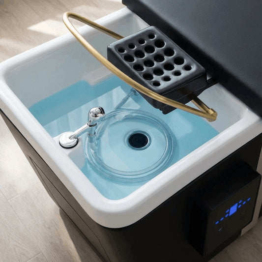 Bac de lavage Head Spa Pro détail eau et robinetterie